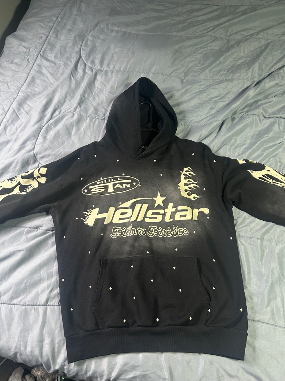 Hellstar Black Crewneck Graphic Hoodie - Hellstar